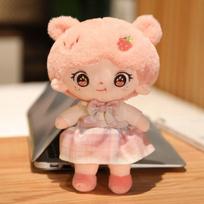 1vnt 25/35cm Kawaii Wear Drabuziai Lėlės Miela mergaite pliušiniai žaislai Kimšyti Minkšta animacinių filmų pagalvė Graži gimtadienio Kalėdos Brinquedos 25cm violetinė