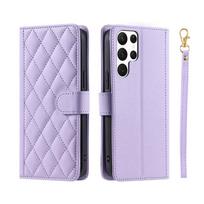 Raiduotas odinis piniginės dėklas, skirtas Samsung Galaxy S24 S23 S22 S21 S20 FE S10 Note 20 Ultra 10 Plus 9 8, su dirželiu, atverčiamas telefono dėklas For Galaxy A15&Case & Strap mėtų žalios spalvos