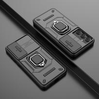 Samsung Galaxy A55 Dangtis Samsung A15 A25 A35 A55 5G dėklas Objektyvo apsauga Atsparus smūgiams stumiamas langas Magnetinis laikiklis buferis For A55 juoda