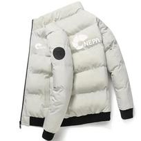 Men's soft zipper warm stand up collar jacket, casual top, fashionable print, autumn and winter M chaki/balta