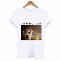 Summer T-Shirt Women spoof Titanic cat Printed Harajuku Female T-Shirt aesthetics Tee 3XL balta