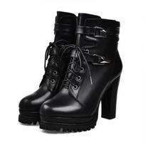 Žieminiai moteriški batai Šilti aukštakulniai Ankle Boots moterims Retro Stori Sniego batai Moteris Žiema Elegantiški Botas Mujer Invierno 39 black
