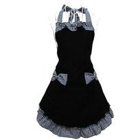 Uniform Apron Stain Resistant Adjustable Plaid Bow Swing Lace Apron Amazon Source juoda