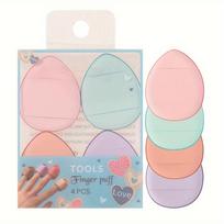 Portable Air Cushion Mini Thumb Powder Puff Dry and Wet Makeup Water Drop Concealer Puff Sponge Small Powder Puff 4pcs