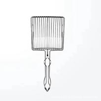 Stainless Steel Cat Litter Shovel Wooden Handle Shovel Easy To Clean Good-Looking Reduce Dust Suitable For Small Dog Toilets gray