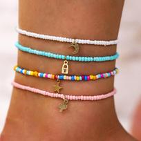 Jewelry cute Joker Star Moon key pendant temperament color beads anklet. įvairiaspalvis