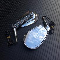 Chromo juodi galinio vaizdo veidrodėliai Muscle LED posūkių signalų šviesos korpusas Harley V-ROD V ROD VRSCF