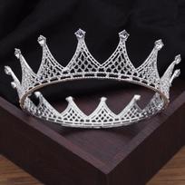 Kalnų krištolas Diadem Vestuvių Tiaras Karališkasis Karalienės Vestuvių Karūnos galvos apdangalas Vakarėlis Plaukai Papuošalai Nuotakos aksesuarai Papuošalai gray