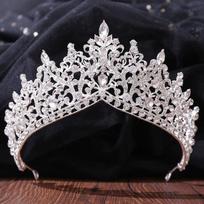 Luxury Bridal Headdress Crystal Diadem Gold Colors Wedding Crown Headbands for Queen Bride Tiaras Hair Jewelry Head Ornaments sidabro baltos spalvos