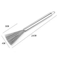 Stainless Steel Pan Brush Bowl Plate Long Handle Strong Decontamination Convenient Fast sink stove Kitchen Clean Tools white