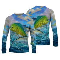 2024 Men's Fishing Shirts 3D Pinting Fishing Apparel Breathable T-Shirt Long Sleeve Outdoor Sports Crewneck Fishing Shirt 6XL S