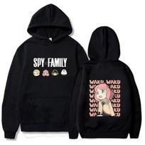 Karštas anime Šnipas x Šeima Anya Forger Graphic Print su gobtuvu Vyriški Moteriški gobtuvai Laisvalaikio gatvės apranga Harajuku Unisex megztinis XS juoda