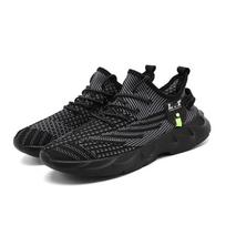 madingi kvėpuojantys tinkliniai lauko bėgimo bateliai vyrams neslystantys vaikščiojimo plokščiapadžiai bateliai sportiniai bėgiojimo teniso Zapatos Hombre Dydis 41 41 juoda