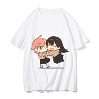 Bloom Into You T Shirt Men Japanese Cute Anime T-shirt Cartoon Harajuku Graphic Tees Unisex Clothing Tops Female Tshirt XS balta