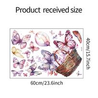 Dažyta gėlių pintinė drugelis miegamojo svetainės sienos fonas kraštovaizdžio sienos lipdukas 40*60CM/fun-e70 gray