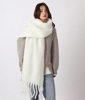 Žieminis šalikas sustorėjęs megztas vientisos spalvos elastinis kutas Stay Warm, nesitraukiantis Moteriška mokykla Lauko skara Drabužių priedai one size balta