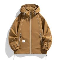 Autumn and Winter Ins Hong Kong Style Hooded Jacket Men's Loose Large Size Fat Coat Men's Waterproof Casual Top M