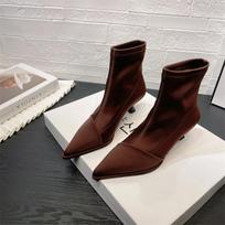 Botas Mujer Invierno  Fashion Ankle Boots Pointed Elastic Boots Autumn Stiletto Boots Workplace Women's Shoes Botines Mujer 35