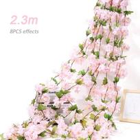 180cm Dirbtinių vyšnių žiedų Sakura girlianda vestuvių arkai, sodo fonui, namų vakarėlio dekoracijai, šilkinė dirbtinių augalų liana