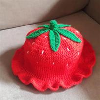 Purely hand-knitted large brim knitted hat with personalized hair rope decoration for adults Adult 56-59cm red