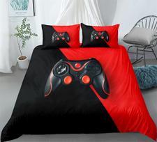 Game Controller Duvet Cover Set 3D Gamepad with Button King Queen Full Twin Size Comforter Cover for Kids Polyester Bedding Set 70x133cm 2pcs