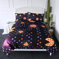 Hamburger Fries Candy Bedding 3D Giant Burger Duvet Cover Set 3 Pieces Fun Fast Food Bedspread King Size Polyester Bedding Set 70x133cm 2pcs black