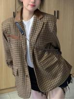 Y2k Autumn Elegant Vintage Blazer Women High Street Chic Plaid Design Outerwear Female Streetwear Korea Fashion Coat Winter 2024 S ruda