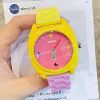 Contrast Color Dopamine Watch for Women, Light Luxury Niche, Cute Sports Watch for Women, Student Children's Fun Watch yellow