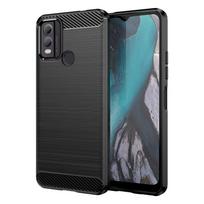 For Cover Nokia C22 Case For Nokia C22 C12 Plus C12 Pro Bumper Anti-knock Silicone Carbon Fiber Back Case For Nokia C22 Case For Nokia C12 raudona