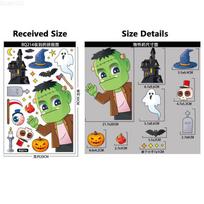 Cute Cartoon Halloween Window Stickers Witch Bat Pumpkin Skull Electrostatic Glass Wall Door Decals Kids Room Party Decoration