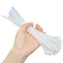 200 vienetų 60–150 mm plieninės vielos nailono kabelių raiščiai, lynų raiščiai, plastikinės kasetės, papuošalų priedai, sagčių laikymas, papuošalų kūrimas „pasidaryk pats“ 3x60mm balta