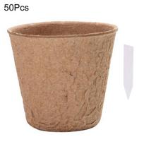 1 daigynų vazonų rinkinys Tvirtas konstrukcijos kvėpuojantis plastikinis gėlių vazonas su augalų etiketėmis, skirtas namams 6cm 50pcs brown