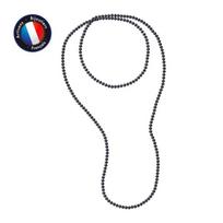 Sautoir - Perlinea - Gėlavandeniai AAA+ kultivuoti perlai - Pusiau apvalūs 5-6 mm - Juodi - 120 cm juoda