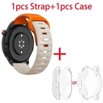 20mm 22mm silikoninė laikrodžio apyrankė + dėklas Amazfit GTR3 Pro laikrodžiui Apyrankė riešui Huami Amazfit GTR 4 3 Pro 2 2e / GTS 4 3 2 Mini GTR4 korpusui Amazfit GTS 2 Mini gryna/balta