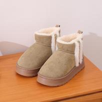 Winter Snow Boots for Women Faux Fur Lining Short Booties Slippers Comfort Fuzzy Indoor Outdoor House Shoes Women's Non-Slip Platform Warm Ankle Boots 36-37 armijos žalia spalva