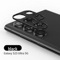 „Samsung Galaxy S23 Ultra“ fotoaparato objektyvo apsauginė plėvelė – visiškai dengiantis metalinis lipdukas S23 Ultra Aluminum Sheet juoda