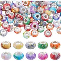 12/25/50/100pcs Resin European Beads Bulk 14mm Large Hole Beads Assorted Big Resin Colorful Spacer Bead Jewelry Making Beadable Pen Bracelet  DIY 12pcs įvairiaspalvis