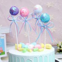 1 vnt. Puikus šilko kaspinas Bowknot kamuoliukų torto viršelis gimtadienio keksų vėliavėlė Baby Shower Party Vestuvės rožinė