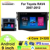 9  Android 12 Car Radio For Toyota RAV4 Rav 4 2007-2012 Multimedia Player 2Din Carplay DSP Navigation GPS WIFI stereo DVD 4-core 2GB+32GB blue