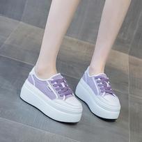 Fashion Purple 8cm Air Mesh New Platform Wedge Summer Comfy Fashion High Brand Breathable Chunky Sneaker Lace Up Thick Soled Casual Shoe 39 balta