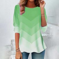 Stripe Gradient Fashion Moteriški marškinėliai ilgomis rankovėmis Rudens tendencijos Moteriški drabužiai Megztiniai Viršutiniai dizainerio laisvi moteriški megztiniai 8xl pink