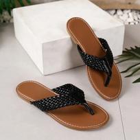 Fashion Women's Flip Flops Summer Shoes Flat Casual Hot Shoes Home Bedroom and Low Price Big Size 36-43 Slippers Women 36 juoda