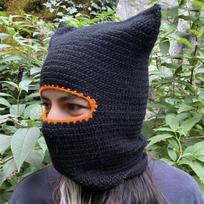 New Handmade Crocheted Mixed Color Striped Cat Ear Hat with Stylish Lines and Personality for Adults Adult 57-59cm gray
