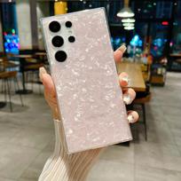 KEYSION Shell Pattern Case for Samsung S24 Ultra 5G S24 FE S23+ Plus Women's Shockproof Phone Cover for Galaxy Note 20 Ultra for Galaxy S24 rožinė
