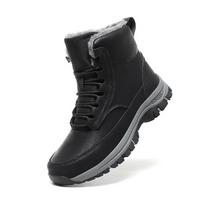 Fashion Super Warm Winter Boots With Fur Outdoor Snow Men Boots Snow Antiskid Waterproof Boots Men Shoes Winter botas High Top hombre 39 juoda