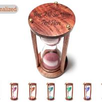 5 min rankų darbo medinis smėlio laikrodis, personalizuota gimtadienio dovana jam jai, pabroliams, vestuvių dovana, Helovino dekoracija brown