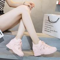 Fashion 6cm Air Mesh Sock Knitted Platform Wedge Flats Spring Hollow Chunky Sneaker Breathable Comfy Women Sandals Slides Summer Shoes 34 rožinė
