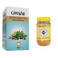 Girnar Detox Green Tea (36 Tea Bags) + Jyoti Ben's Namkeen Chiwda 250g