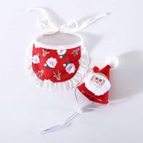 Merry Christmas Pet Accessories Dog Decoration Christmas Dog Bandana Saliva Towel Pet Bib Pet Hat raudona