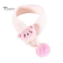 Pet Scarf Adorable Bear Pattern Cats Dogs Neckerchief Comfortable Pet Winter Knitted Collar Pet balta